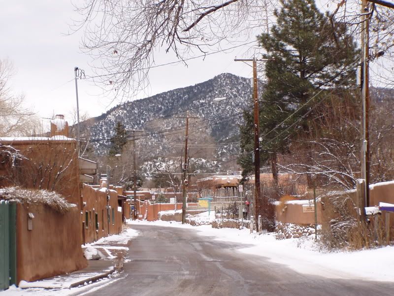 CANYON ROAD TO THE SANGRE DE CRISTO RANGE.