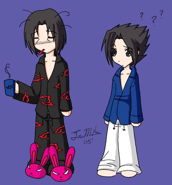 This is Sasuke and Itachi in the morning! That's smexy as hell! xD