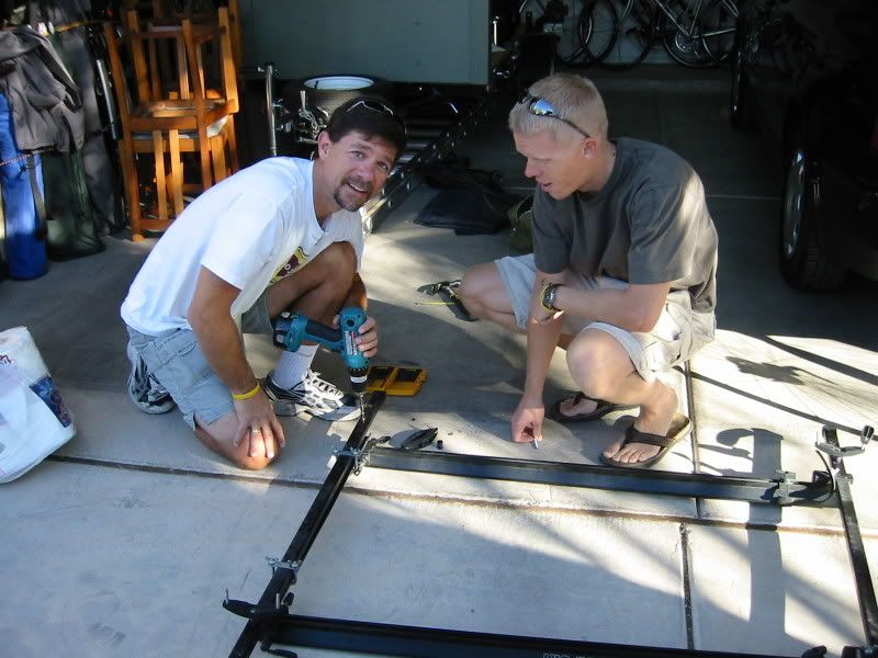 Mike and Geoffery preparing the support vehicles