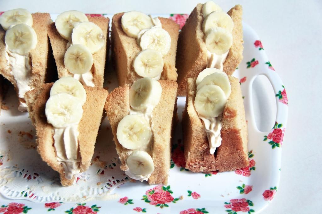 dessert - kinako banana chiffon cake sandwiches