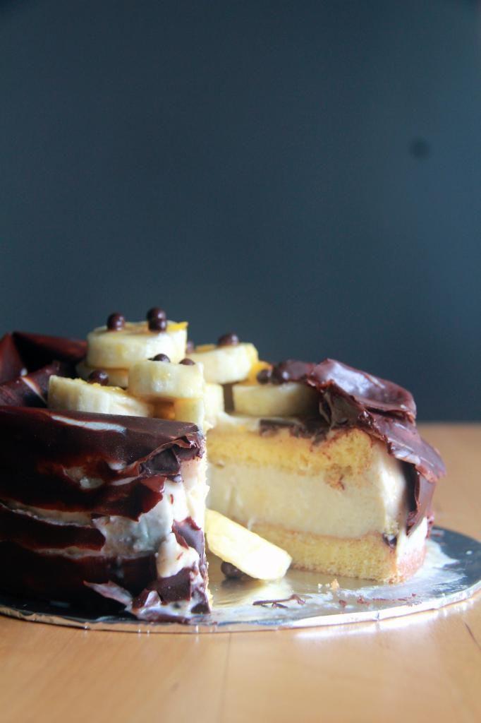 dessert - chocolate banana mousse cake