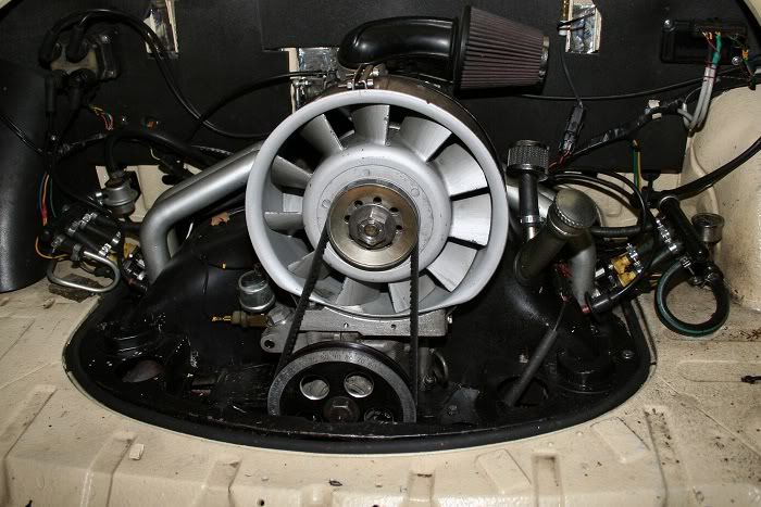 My'62 VW Karmann Ghia runs a 1835cc T1 engine with homemade intake 