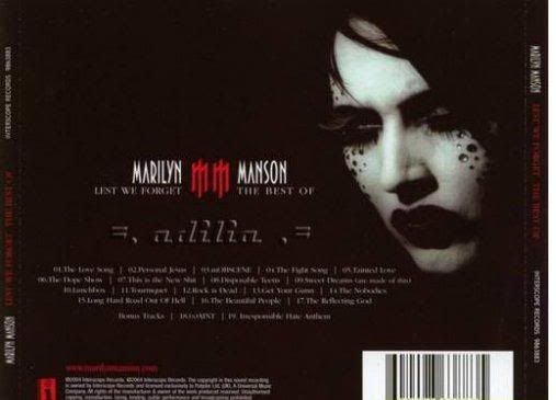 Marilyn Manson - Lest We Forget The Best Of Marilyn Manson - Lest We Forget The Best Of