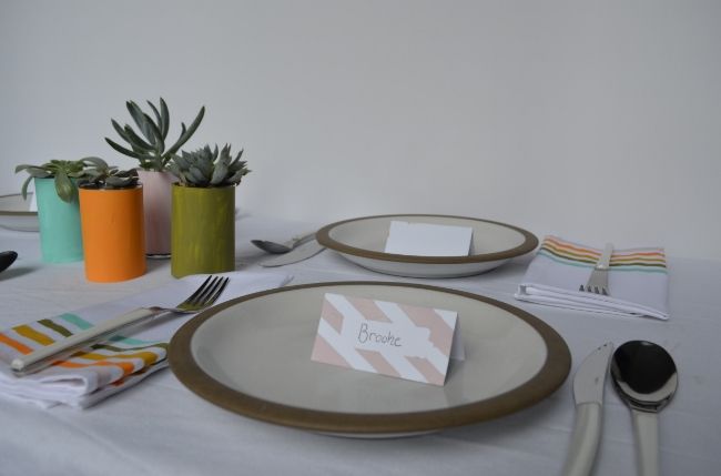 Modern DIY painted napkins