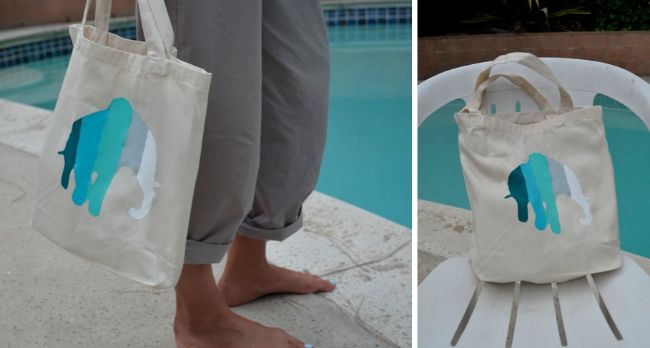 elephant print DIY bag