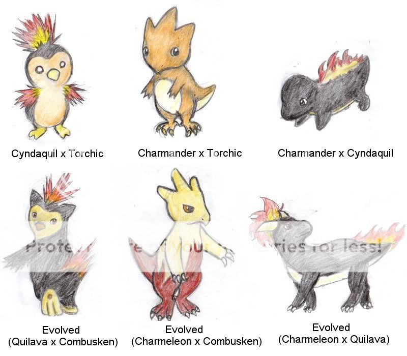Normal Pokemon drawings & Pokemon Crossbreedings