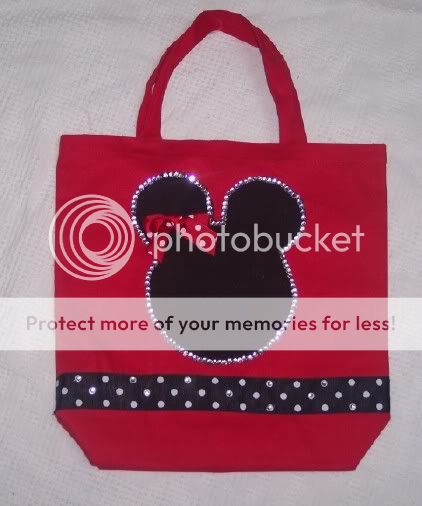 BLINGED *MINNIE* TOTEBAG great for carrying your Disney loot